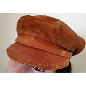 Vintage 60s Skully Leather Hat, Bebop Rider Leather Hat Small (Jr's Teen Sz)